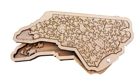State of North Carolina Wooden Jigsaw Puzzle With Box | Etsy