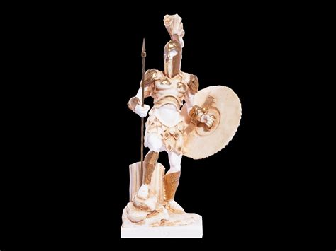 Achilles Shield And Sword Sculpture Greek Handmade Alabaster Statue