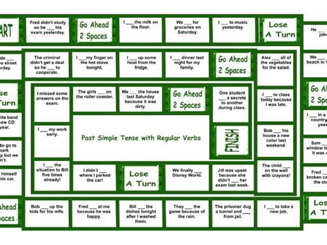 Past Simple Tense With Regular Verbs Legal Size Text Board Game Teaching Resources