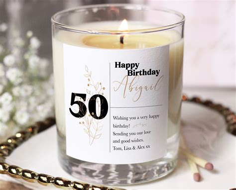 Personalised 50th Birthday Candle T 50th Birthday T Candle For