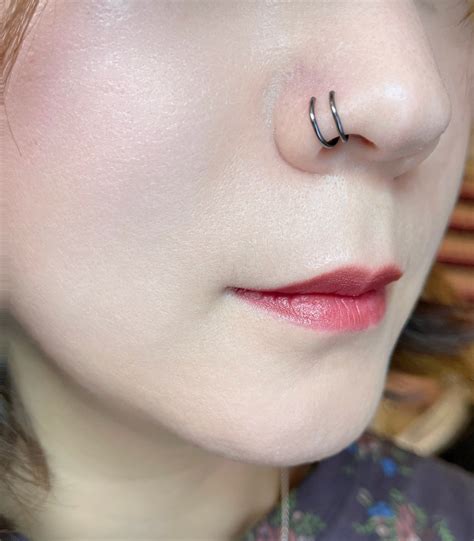 Double Nose Ring For Single Pierced Spiral Nose Ring Twist Etsy