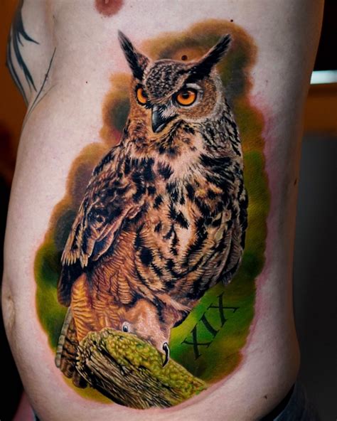Colorful Owl Tattoo Design