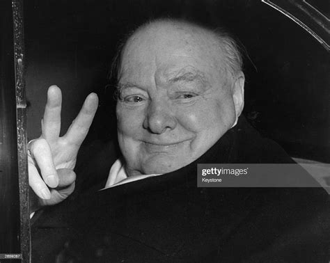 Winston Churchill The Conservative Prime Minister Gives The V Sign News Photo Getty Images