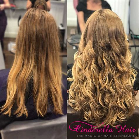 Cinderella Hair Extensions Before And After Colour 7 And Colour 14
