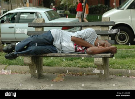 Washington Dc Black Man Sleeping On The Bench On The Connecticut Avenue