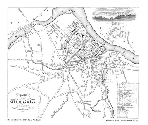 Map Galleries Maps And Views Of Early Lowell The Town And The City