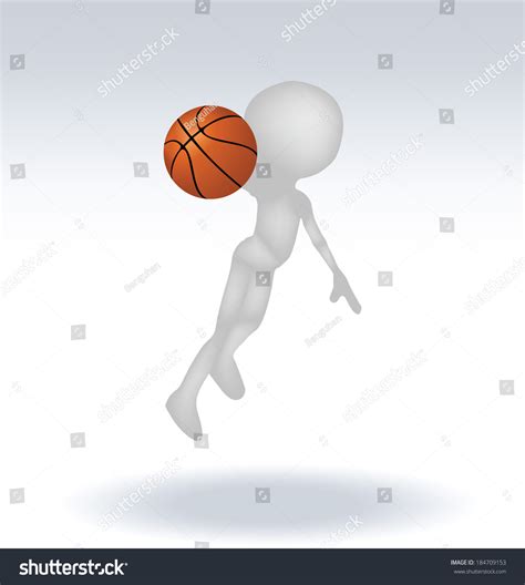 3d Human Basketball Player Ball On Stock Vector Royalty Free