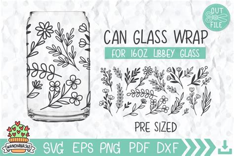Wildflower Can Glass Wrap Svg 2355802