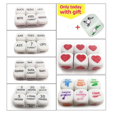 Fundic 7pcsset Fun Dices Romance Dice Lover Couple Games Funny