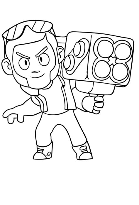 Dibujo de Brock de Brawl Stars para colorear