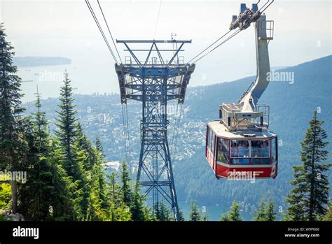 A View Of The Grouse Mountain Skyride Gondola At Grouse Mountain In