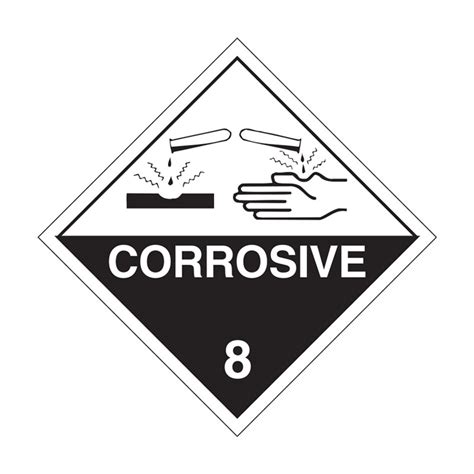 Dangerous Goods Placards Class Corrosive Seton Australia