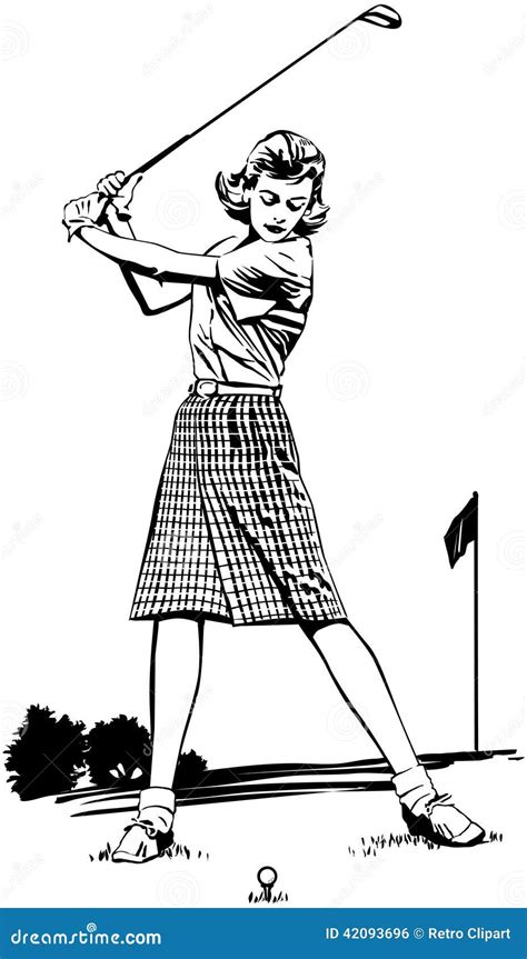 Woman Golfer 2 Stock Vector Illustration Of Activiti 42093696