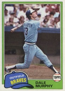 The 1977 topps dale murphy rookie card is still extremely affordable, despite his status as one of the most accomplished players of the 1980s. 1981 Topps Dale Murphy #504 Baseball - VCP Price Guide