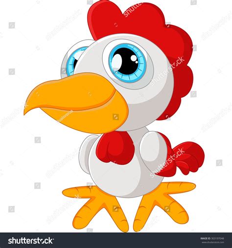 Cute Rooster Cartoon Posing Stock Vector 303197048 Shutterstock