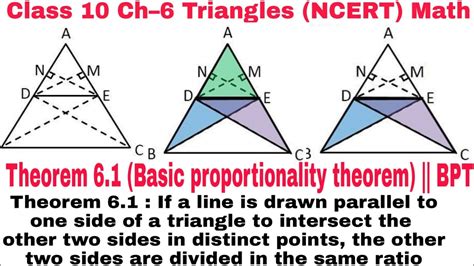 Ch 6 Triangles Class 10th Mathematics Theorem 61 Basic