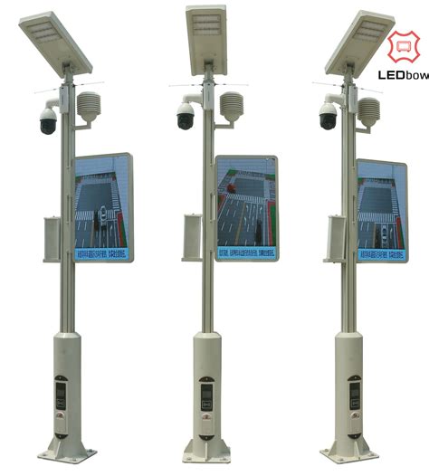 china intelligent monitoring and emergency call aluminum smart street light pole photos