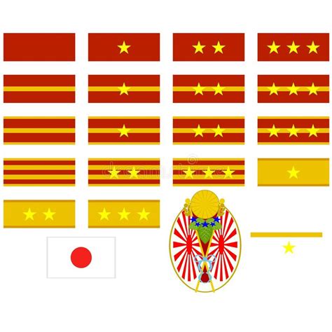 Following is a list of common ranks in some of the world's prominent existing and moreover, nato was formed in 1949, whereas imperial japanese and the third reich's armies were disbanded in 1945 (though the modern bundeswehr did. Insignia Of The Japanese Army Stock Vector - Illustration ...