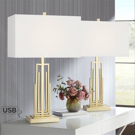 Buy 360 Lighting Sonia Modern Table Lamps Set Of 2 29 12 Tall With