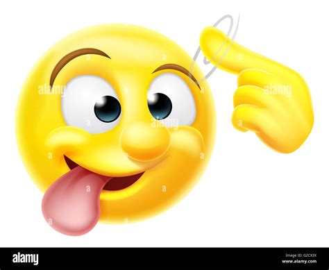 A Happy Emoji Emoticon Smiley Face Character Pointing At His Or Her