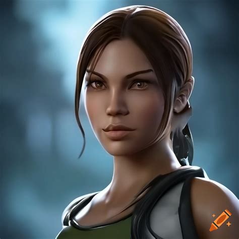 Stunning 3d Digital Art Of Lara Croft In A Cinematic Setting On Craiyon
