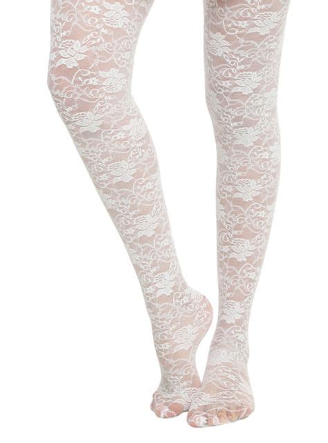Sheer White Tights From Lovesick With A White Rose Design White