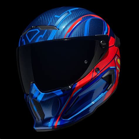Ruroc Atlas 40 Superman Full Face Bluetooth Motorcycle Helmet Ruroc
