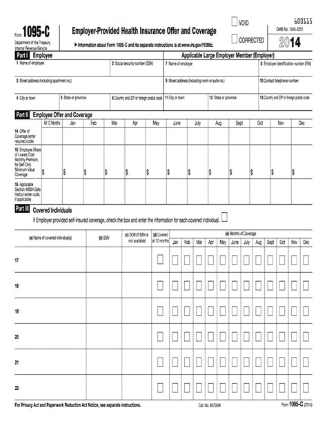 Irs 1095 C 2014 Fill Out Tax Template Online Us Legal Forms