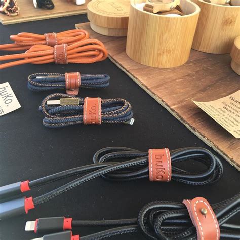 Charger Cables Wrapped In Leather And Denim For Some Added Coolness