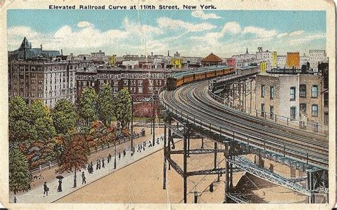 Elevated Railroad Curve At 110th Street New York Nyc Subway Outdoor