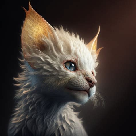 Cute Cat Dragon Digital Art Ai Generated Art Wall Art Etsy