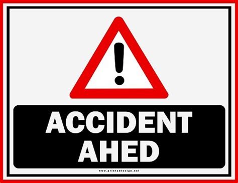 Printable Accident Ahead Sign Free Download