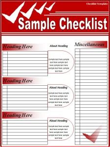 Let's take a look at one more cool example that uses checkboxes. 4 Checklist templates Word Excel - Sample Templates