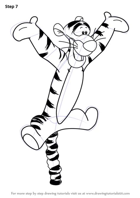 Learn How To Draw Tigger From Winnie The Pooh Winnie The Pooh Step By