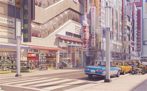Anime City Scenery Desktop Wallpapers Wallpaper Cave
