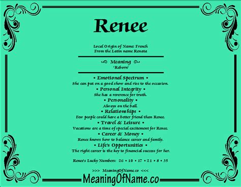 Renee Meaning Of Name