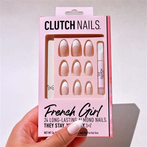 French Girl White French Tip Nails Press On Nails Clutch Nails