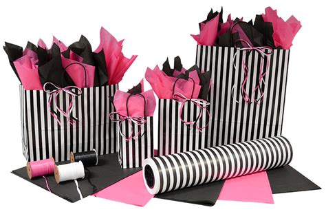 Paper Shopping Bags Black And White Stripe The Packaging Source