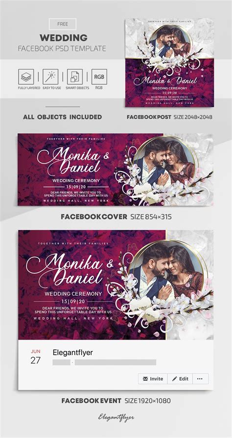 Wedding Free Facebook Cover Template In Psd Post Event Cover