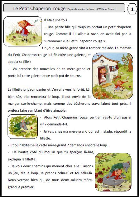 Le Petit Chaperon Rouge Cp Ce1 Lécole De Lilai Learning French