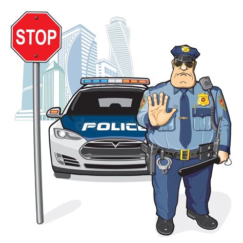 Police Patrol Stop Sign Stock Vector Illustration Of Control 81660092