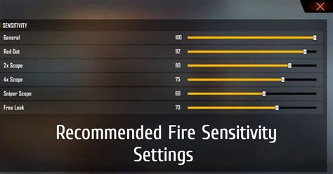 Free Fire Sensitivity Settings Best Free Fire Best Sensitivity