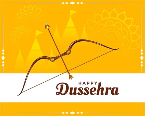 Free Vector Happy Dussehra Festival Wishes Greeting Card
