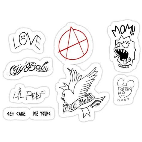 Lil Peep Sticker Pack Sticker By Nuuke Lil Peep Tattoos Aesthetic