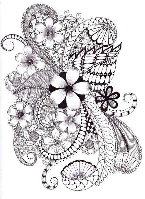 Some of the coloring pages shown here are zendoodle coloring big picture calming gardens tish miller m. Zentangle doodle | Zentangle drawings, Zentangle patterns ...