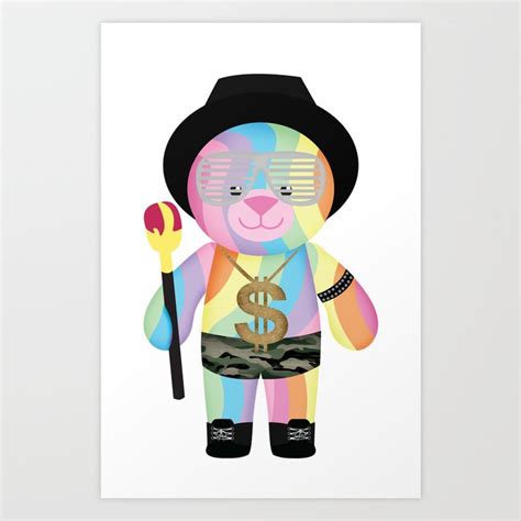 Royal Hippie Rainbow Bondage Bear Full Art Print By Yosh Friday Society6