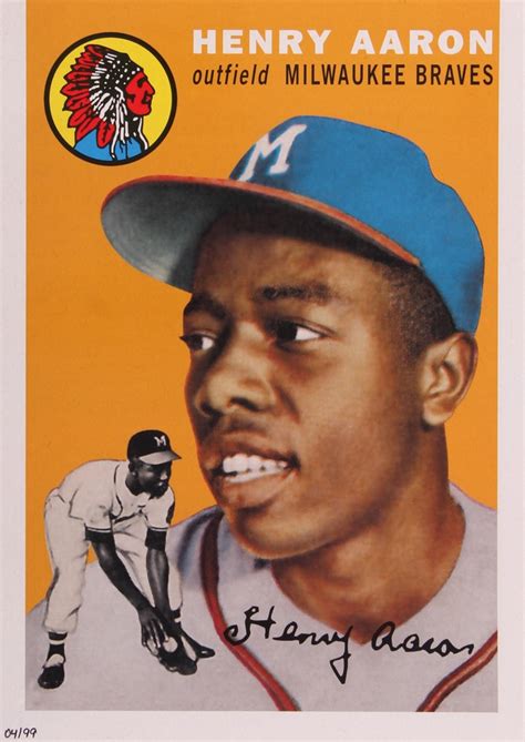 Le 1954 Topps Hank Aaron 10x14 Wall Art Rookie Reprint Pristine Auction