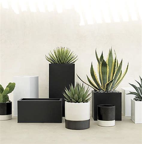 Contemporary white outdoor planter is a part of gorgeous 35+ modern outdoor diy succulent planter using cinder blocks pictures gallery. Black planter squares up sleek and modern. Protected for ...