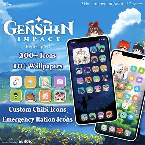 Iphone Ios 14 App Icons Genshin Impact 200 Icons Etsy