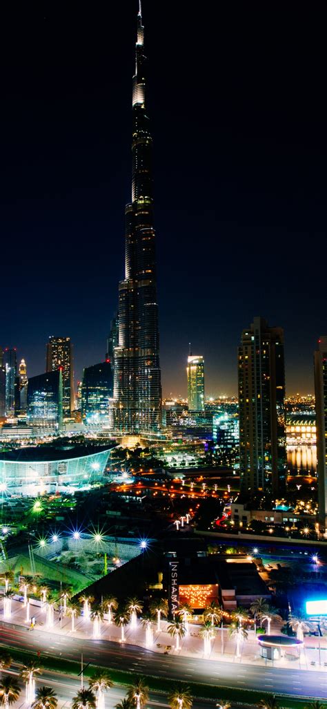 Man Made Dubai Cityscape Building Light City Night 1125x2436